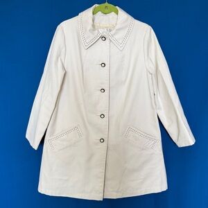 Vintage Sharpee of Minneapolis 60s Mod Coat Cream White Contrast Stitching